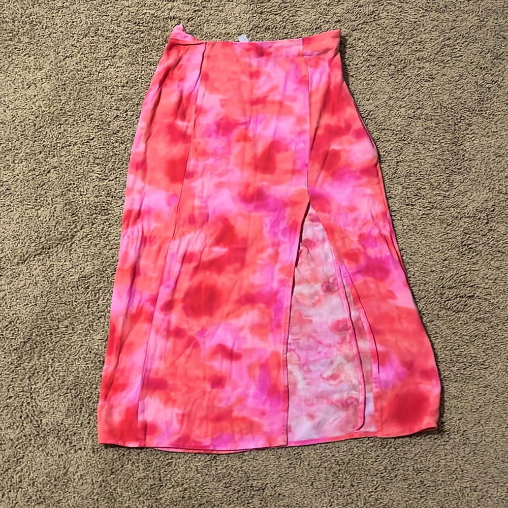 LEITH XS Tie-Dye Skirt with Leg Slit